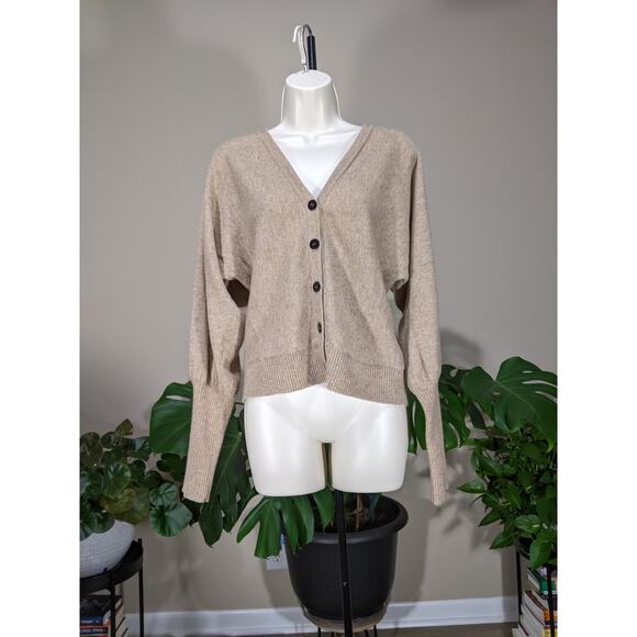 Cullen Sweaters - LN 100%CASHMERE MEDIUM WEIGHT Cullen balloon sleeve cardigan sweater Beige